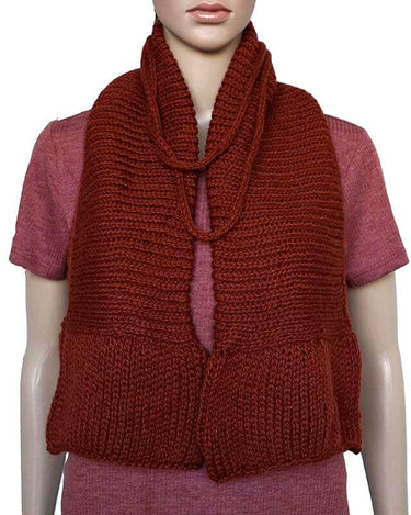 Bolero Scarf Bordeaux - Knitted Necklace - Stylish and Warm - Quetzal Artisan