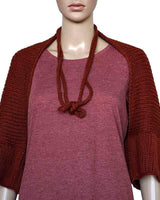 Bolero Scarf Bordeaux - Knitted Necklace - Stylish and Warm - Quetzal Artisan