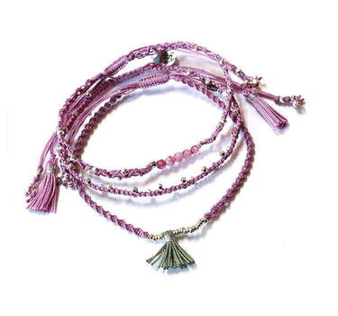 Bracelet Lavender - 3 strands - Beautiful and Fairtrade - Quetzal Artisan