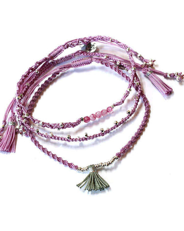 Bracelet Lavender - 3 strands - Beautiful and Fairtrade - Quetzal Artisan