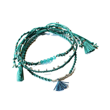 Bracelet Turquoise - 3 strands - Handmade and Fairtrade - Quetzal Artisan