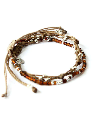 Bracelet Brown Smile - 2 strands - Beautiful and Fairtrade - Quetzal Artisan