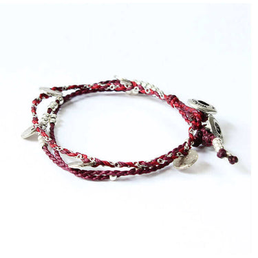 Bracelet Burgundy - 2 strands - Handmadel and Fairtrade - Quetzal Artisan