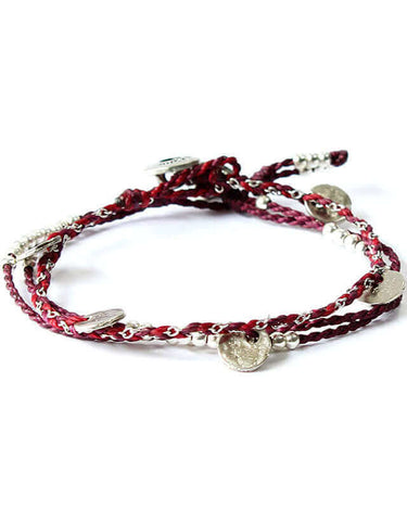 Bracelet Burgundy - 2 strands - Handmadel and Fairtrade - Quetzal Artisan