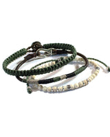 Bracelet Olive Green Cream - For Men - Handmade & Fairtrade - Quetzal Artisan