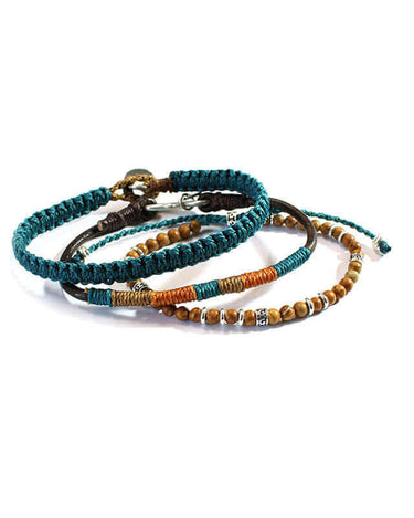 Bracelet Turquoise Brown - For Men - Handmade and Fairtrade - Quetzal Artisan