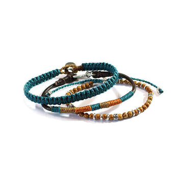 Bracelet Turquoise Brown - For Men - Handmade and Fairtrade - Quetzal Artisan