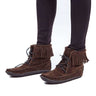 Short Boots Brown - Suede - Fringed - Handmade in Canada - Quetzal Artisan