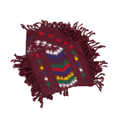 Chestnut Brown Coasters - Set of 6 Handmade of Cotton - Quetzal Artisan