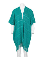 Cotton Poncho Aquamarine - Stylish, Ecofriendly & Fairtrade - Quetzal Artisan