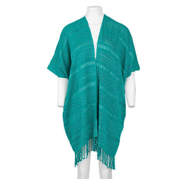 Cotton Poncho Aquamarine - Stylish, Ecofriendly & Fairtrade - Quetzal Artisan