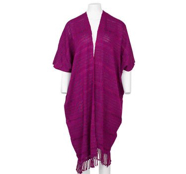 Cotton Poncho Fuchsia - Beautiful, Ecofriendly and Fairtrade - Quetzal Artisan