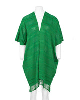 Cotton Poncho Green - Natural Dyes, Ecofriendly & Fairtrade - Quetzal Artisan