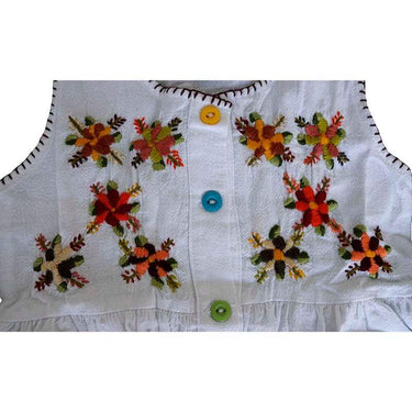 Cotton Dress Brown Flowers 4 - Age 1-2 years - Fairtrade - Quetzal Artisan