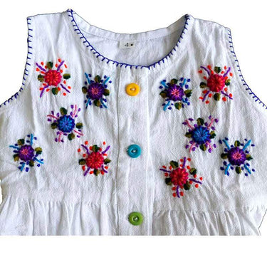 Cotton Dress Red Flowers 4 - Age 1-2 years - Pretty and Fair - Quetzal Artisan