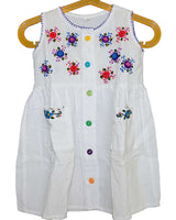 Cotton Dress Red Flowers 4 - Age 1-2 years - Pretty and Fair - Quetzal Artisan