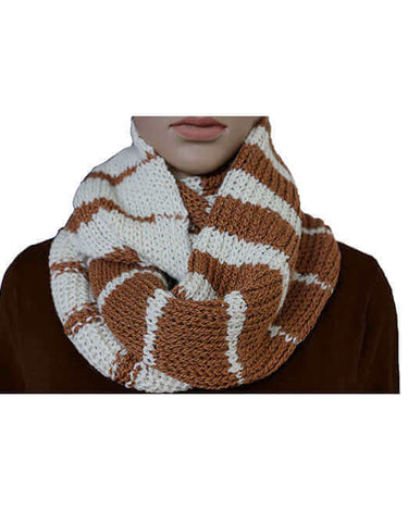 Cowl Scarf Cream Brown - Handmade - Alpaca Wool & Pima Cotton - Quetzal Artisan