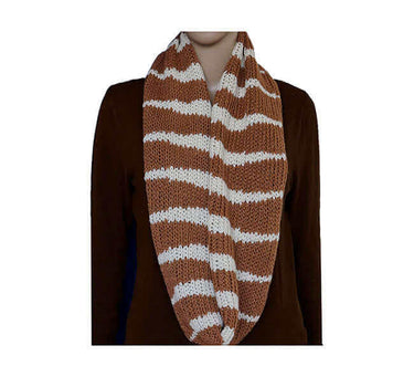 Cowl Scarf Cream Brown - Handmade - Alpaca Wool & Pima Cotton - Quetzal Artisan