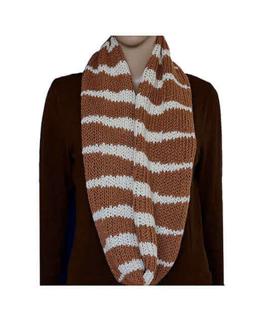 Cowl Scarf Cream Brown - Handmade - Alpaca Wool & Pima Cotton - Quetzal Artisan