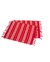 Red Placemats - Set 6 - Cotton - Mayan Design - Fairtrade - Quetzal Artisan