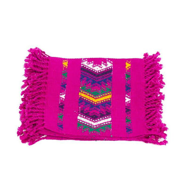 Deep Pink Coasters - Set of 2 - Cotton - Mayan Design - Fairtrade - Quetzal Artisan