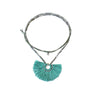Fan Tassel Necklace Turquoise -  Handmade Fairtrade Jewelry - Quetzal Artisan