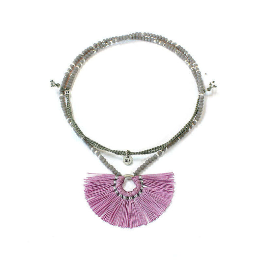 Fan Tassel Necklace Lavendel