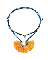 Mustard Fan Tassel Necklace - Fairtrade Handmade Jewelry - Quetzal Artisan