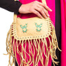 Fringed Shoulder Bag Beige - Mooshide - Traditional Native Bag - Quetzal Artisan