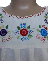 Girls Dress Daisy's cream 8 - Age 2-3 years - Fairtrade - Quetzal Artisan