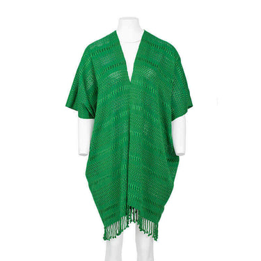 Green Summer Poncho - Eco-friendly & Fairtrade Cotton Tunic - Quetzal Artisan