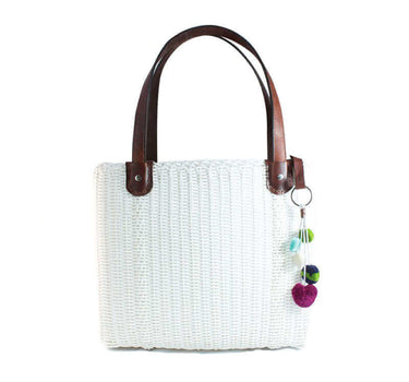 Handbag Ivory White - Recycled Plastic - Stylish & Fairtrade - Quetzal Artisan