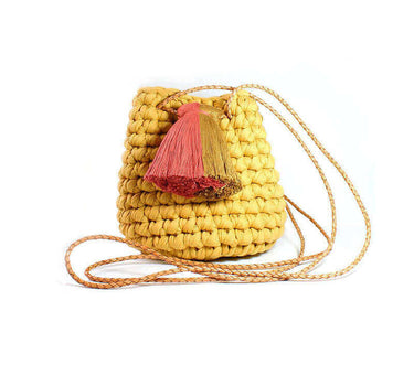 Handbag Mustard - Upcycled Fabric - Fashionable & Fairtrade - Quetzal Artisan