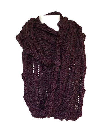 Infinity Scarf Aubergine - Organic Cotton - Stylish and Warm - Quetzal Artisan