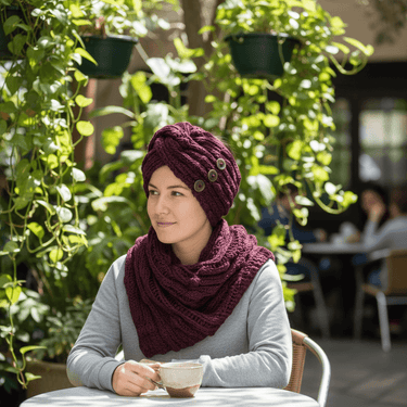 Infinity Scarf Aubergine - Handmade with Organic Cotton - Quetzal Artisan