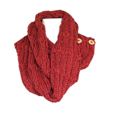 Infinity Scarf Coral - Organic Cotton - Elegant and Versatile - Quetzal Artisan