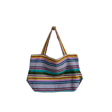 Striped Cotton Shopper - Handmade - Beautiful and Fairtrade - Quetzal Artisan