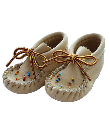 Kids Beaded Moccasins - Hiawatha Slippers - Baby & Toddler - Quetzal Artisan