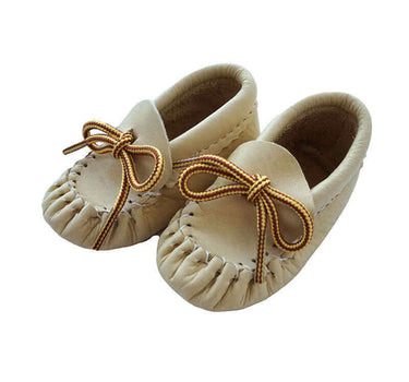 Kids Moccasins Natural -Hiawatha Slippers - Baby & Toddler - Quetzal Artisan