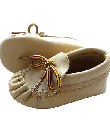 Kids Moccasins Natural -Hiawatha Slippers - Baby & Toddler - Quetzal Artisan