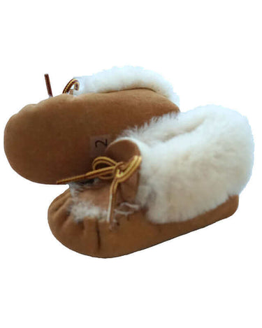 Kids Sheepskin Moccasins -Hiawatha Slippers - Baby & Toddler - Quetzal Artisan