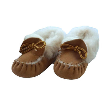 Kids Sheepskin Moccasins -Hiawatha Slippers - Baby & Toddler - Quetzal Artisan