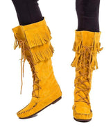 Fringed Boots Indian Tan - Suede - Handmade Canadian Mukluks - Quetzal Artisan