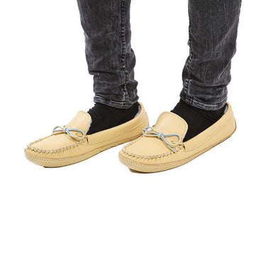 Men Moccasins Natural - Genuine Leather - Handmade in Canada - Quetzal Artisan