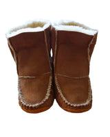Men Sheepskin Moccasin Boots - Handmade Warm House Slippers - Quetzal Artisan