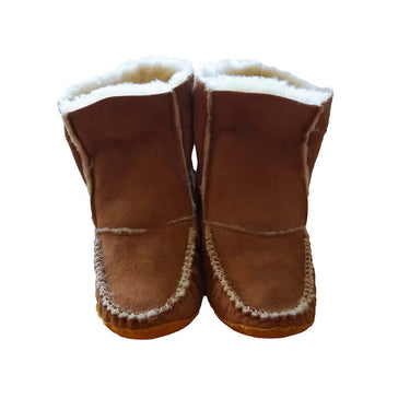 Men Sheepskin Moccasin Boots - Handmade Warm House Slippers - Quetzal Artisan