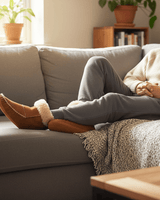 Men Sheepskin Moccasin Boots - Handmade Warm House Slippers - Quetzal Artisan