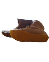 Men Sheepskin Moccasin Boots - Handmade Fur House Slippers - Quetzal Artisan