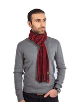 Men Scarf Red - Organic Bamboo chenille - Fairtrade - Quetzal Artisan