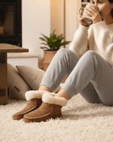 Moccasin Boots Sheepskin - Women Handmade Fur House Slippers - Quetzal Artisan